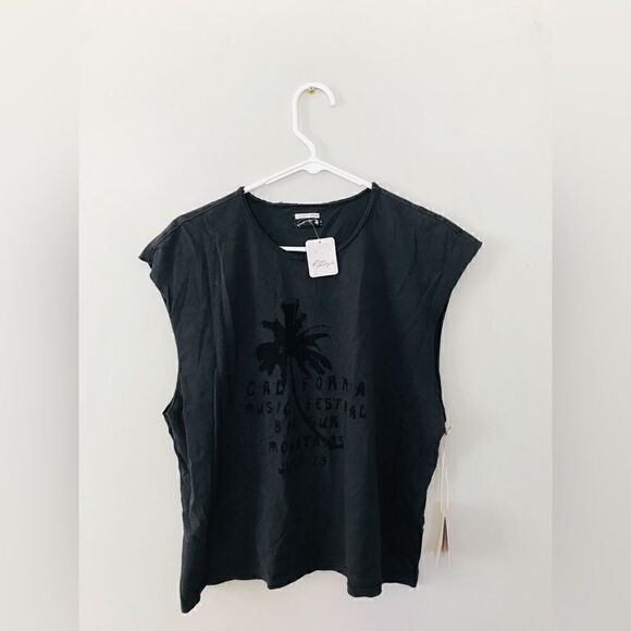 Free people | mother | California distressed sleeveless t-shirt - Picture 1 of 6